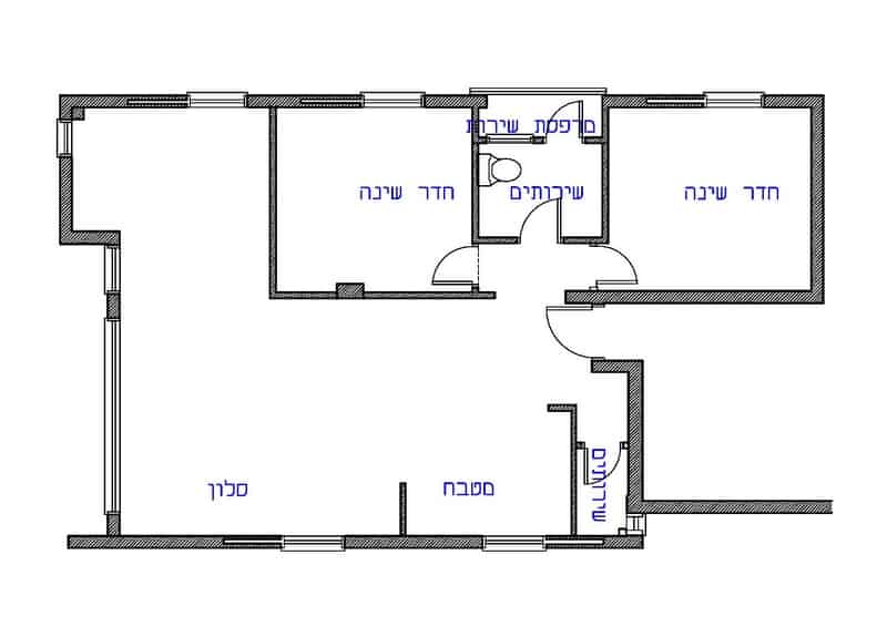 תוכנית הדירה לפני השיפוץ