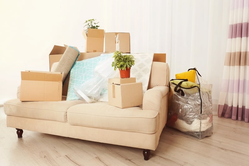Packed household stuff for moving into new house